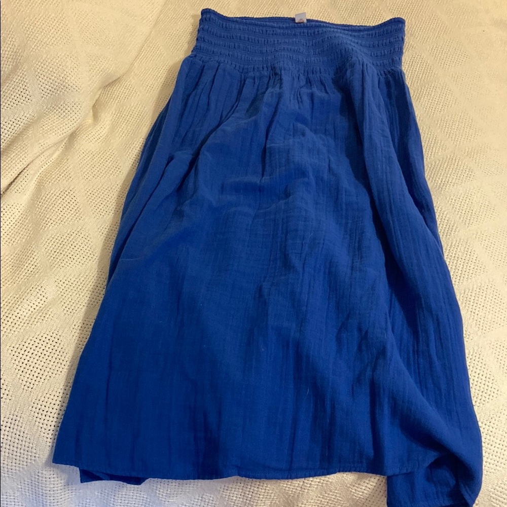 Old Navy Blue Smocked Maxi Skirt Casual Resort Wear